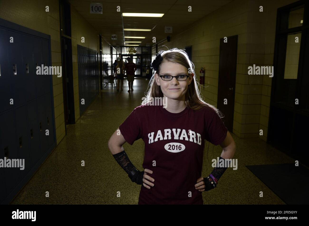 Dawn Loggins poses for portrait at Burns High School in Lawndale, North