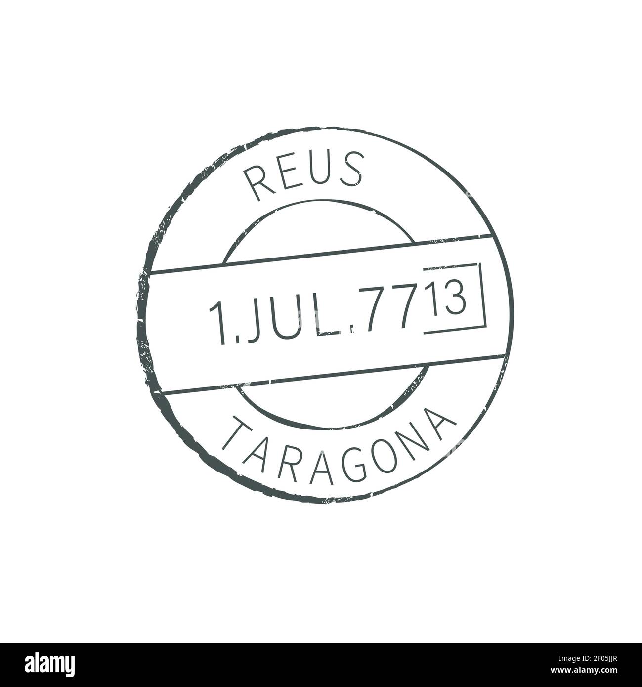 Reus post stamp of Tarragona isolated round seal. Vector postage service symbol, express delivery of mailing correspondence. Postal badge, retro postm Stock Vector