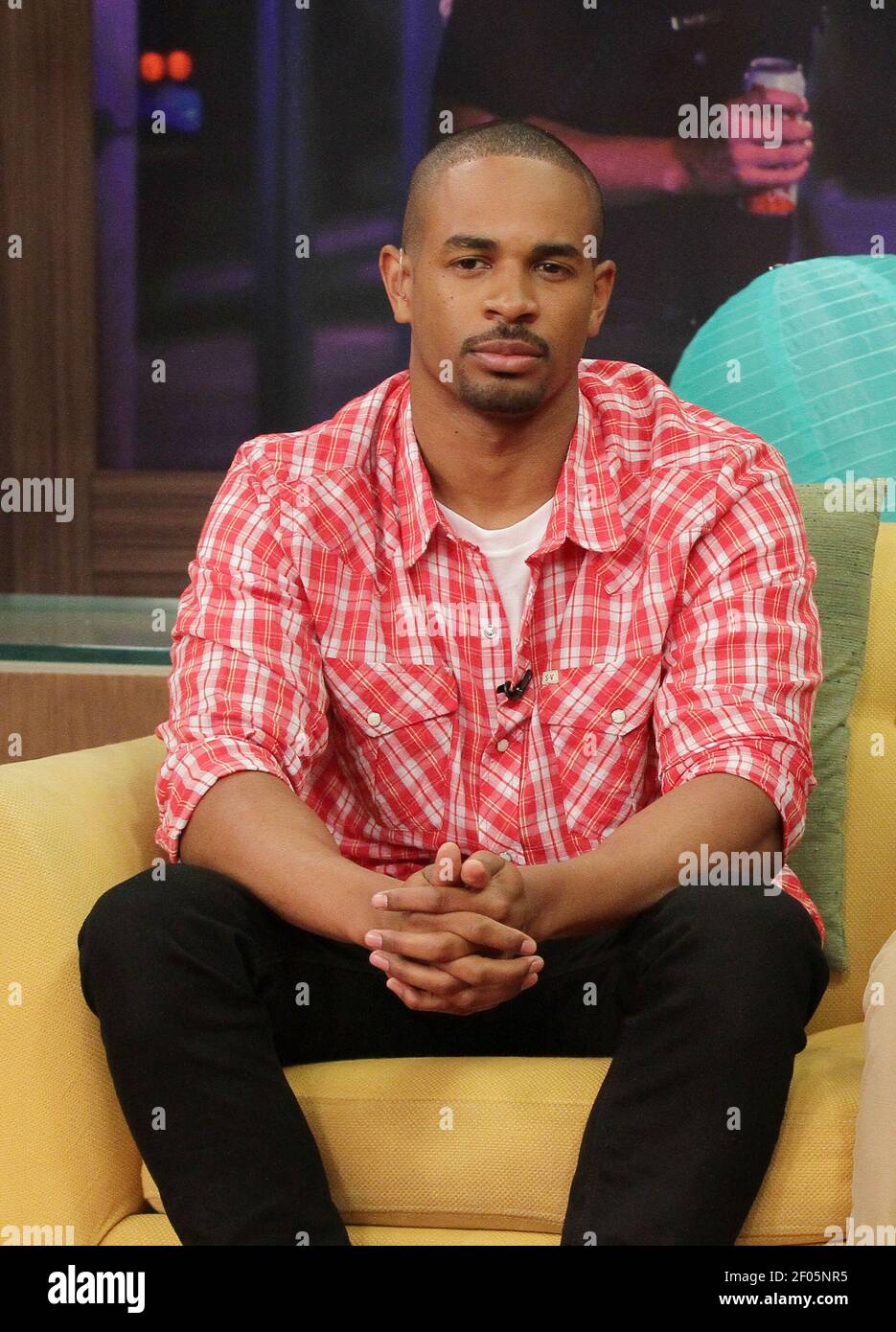Damon Wayans Jr. is seen on the set of Despierta America at Univision