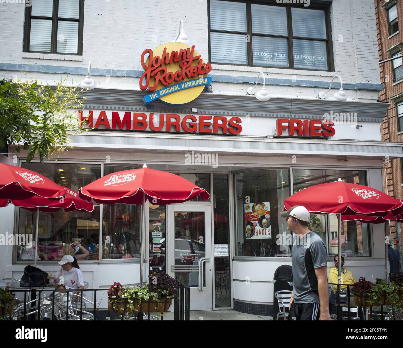A branch of the Johnny Rockets casual dining chain in Hoboken, NJ is ...