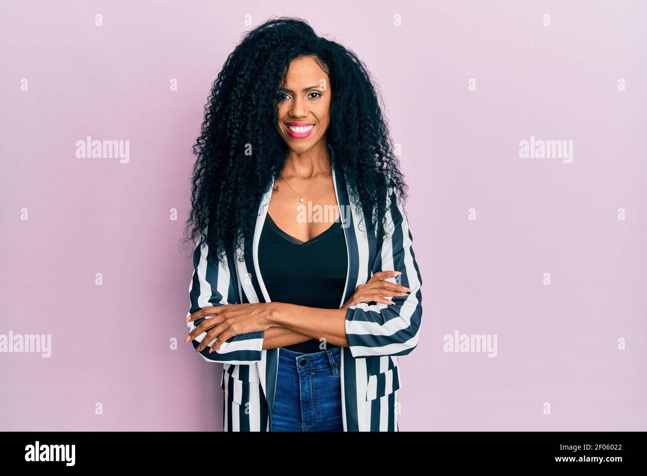 Middle age african american woman wearing casual clothes happy face ...