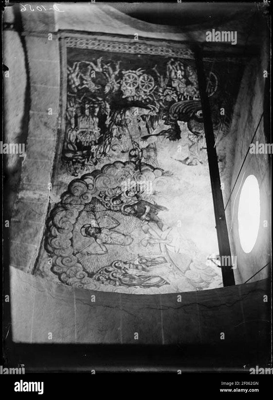 Pintures murals de l'església romànica de Santa Maria d'Arties. Stock Photo