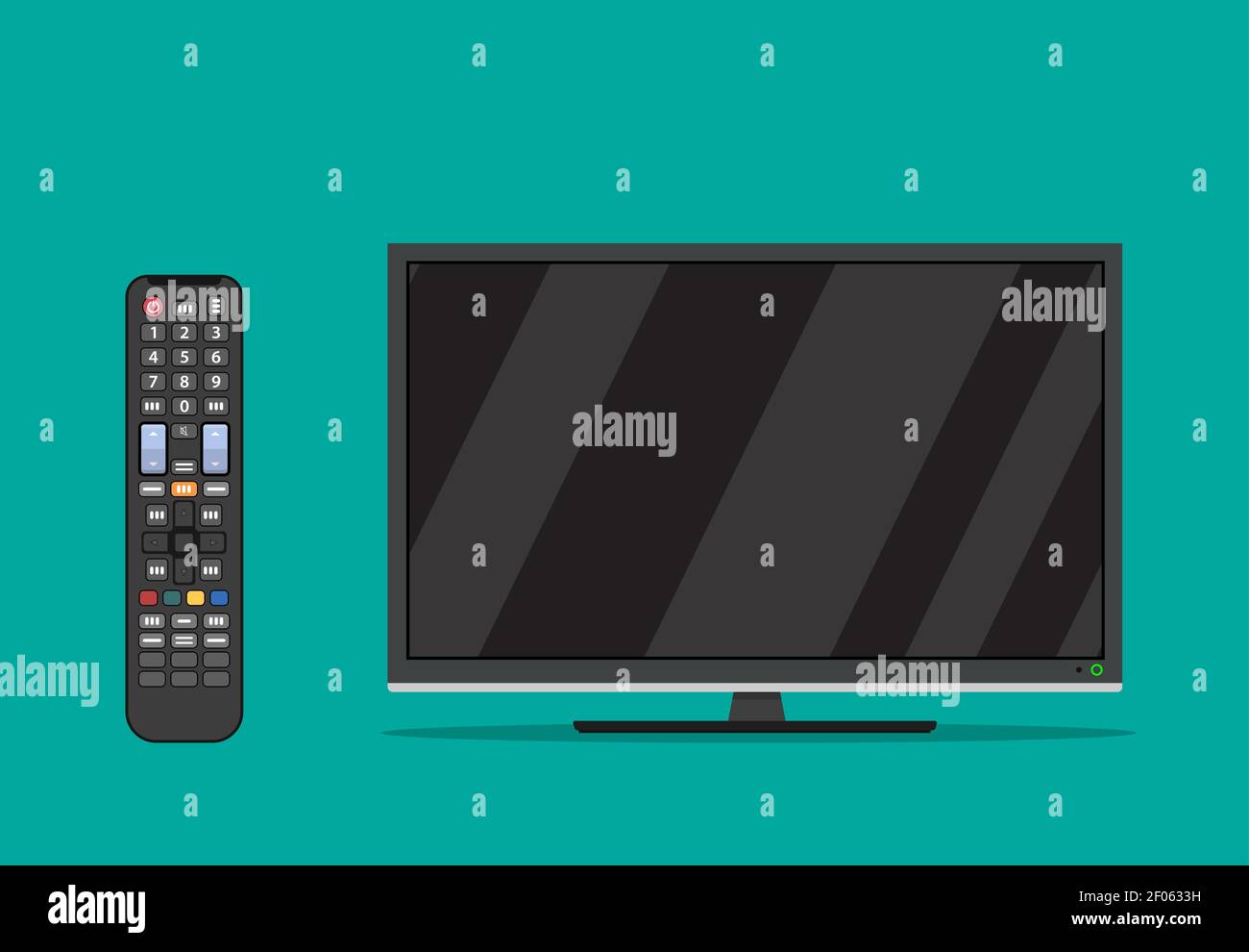 black television screen Stock Vector