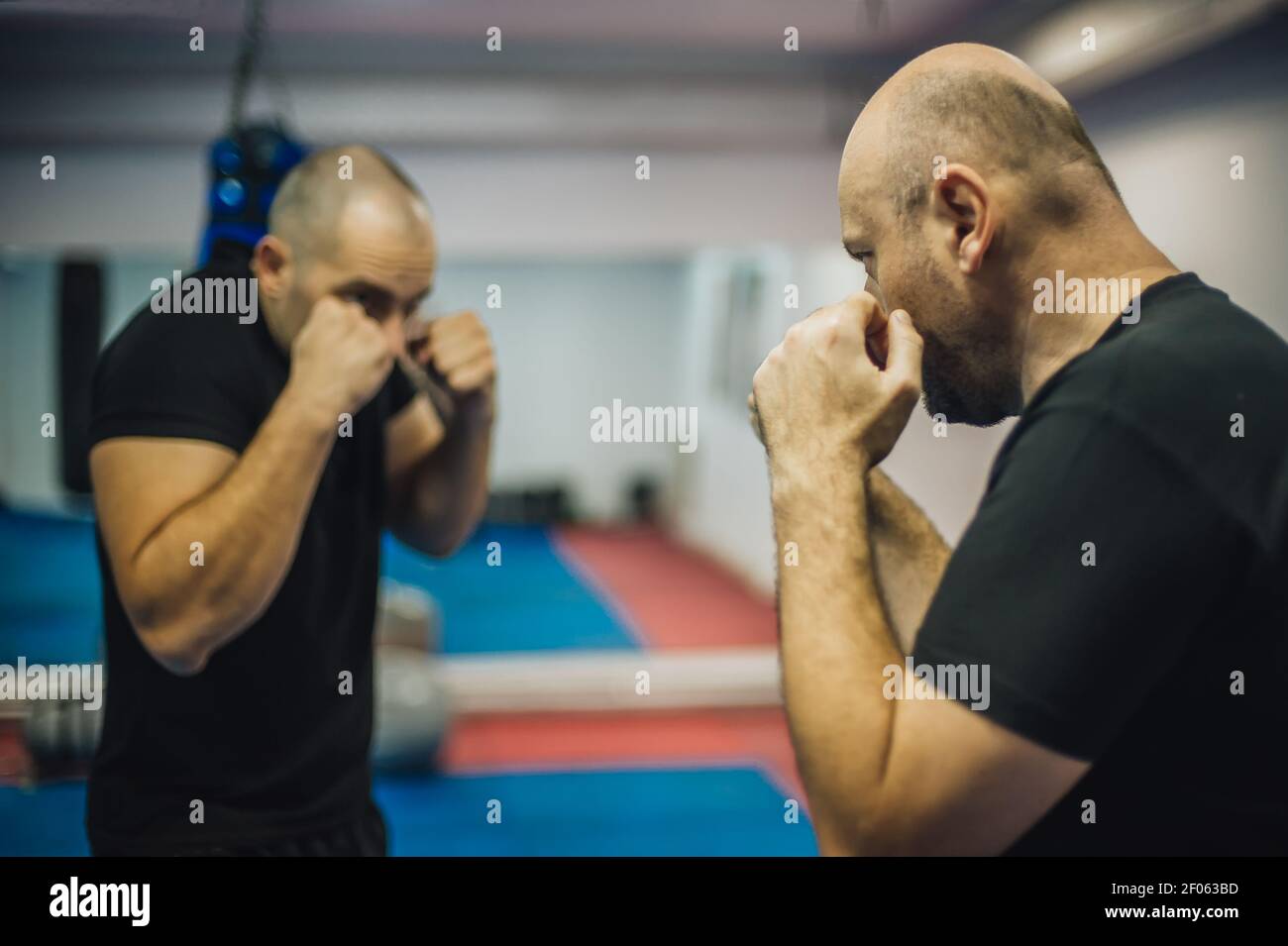 Sparring training and demonstration of street fight technique against