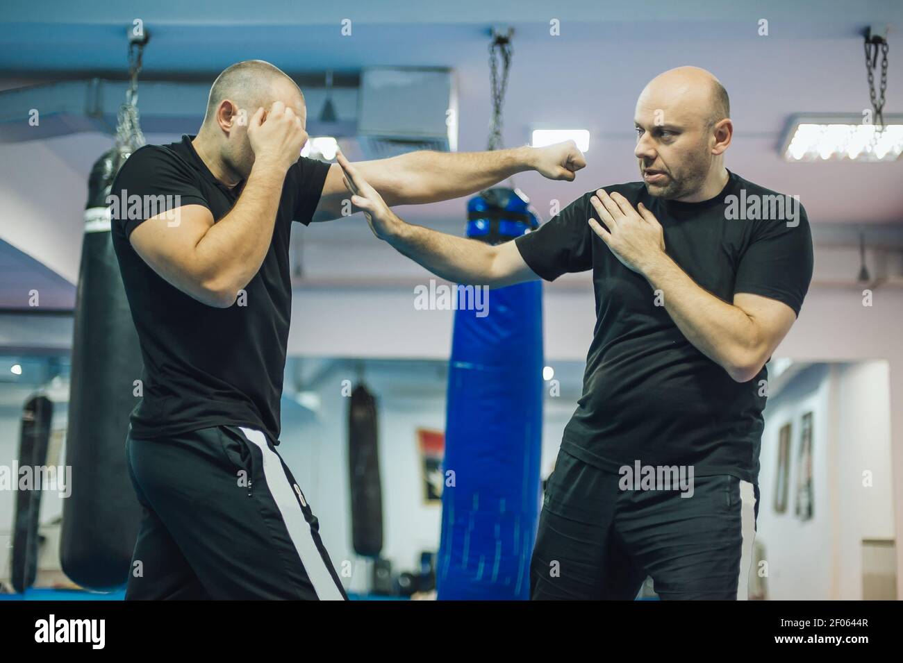Sparring training and demonstration of street fight technique against