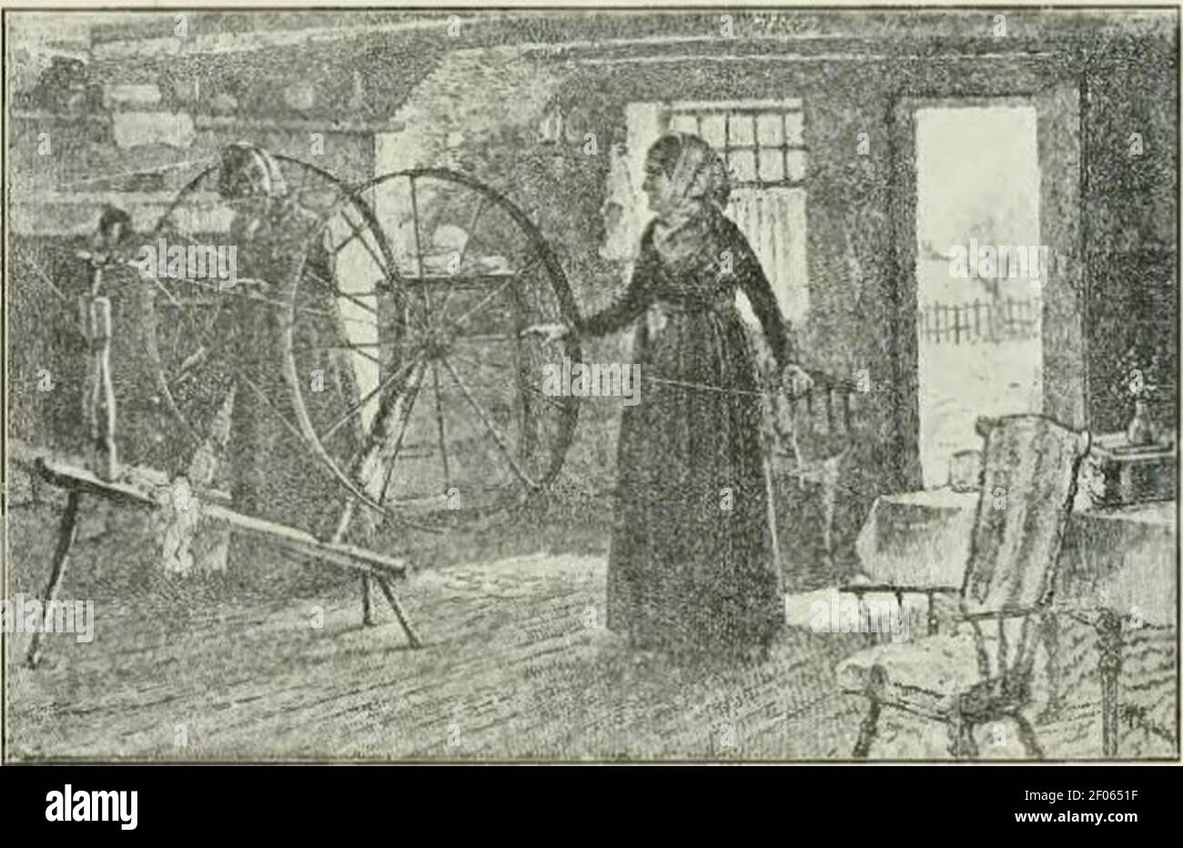 Pioneer Women Spinning History of Iowa Stock Photo Alamy