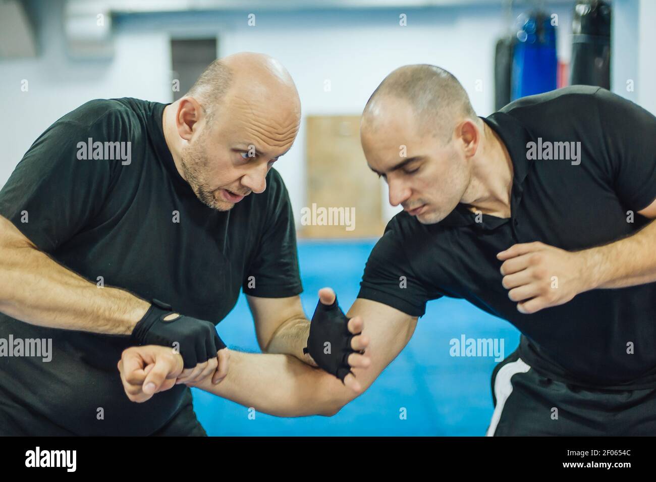 Sparring training and demonstration of street fight technique against