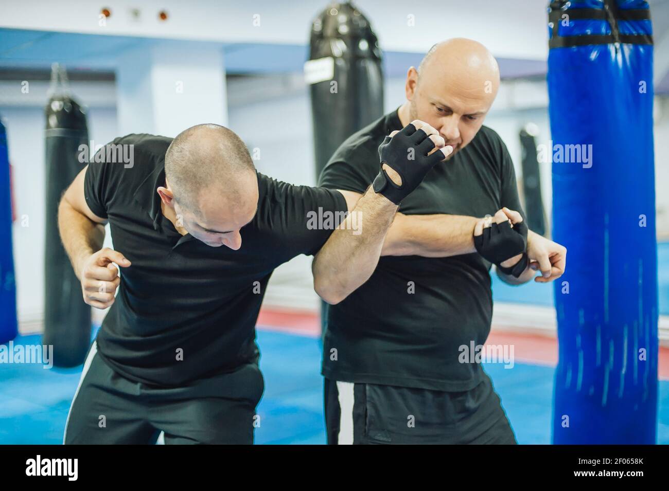 Sparring training and demonstration of street fight technique against