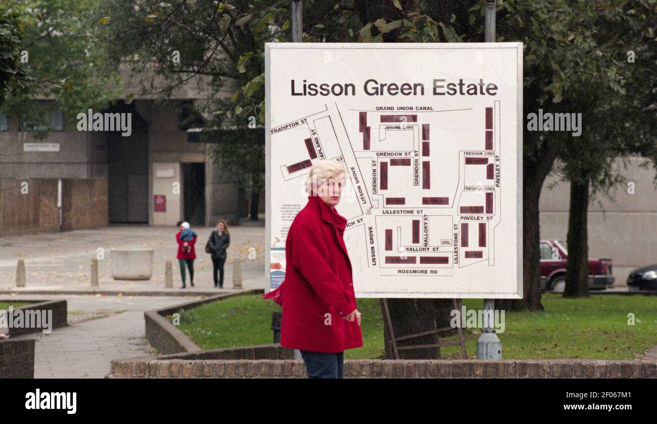 Lisson Green estate, Lisson Grove, Marylebone, Church Street, Edgware Road, London, England, 1999 Stock Photo