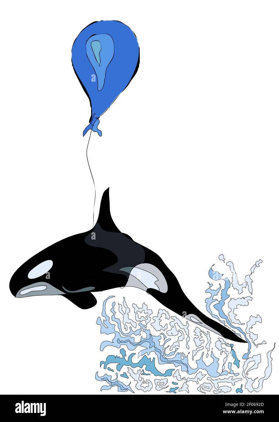 whale killer and balloon Stock Vector