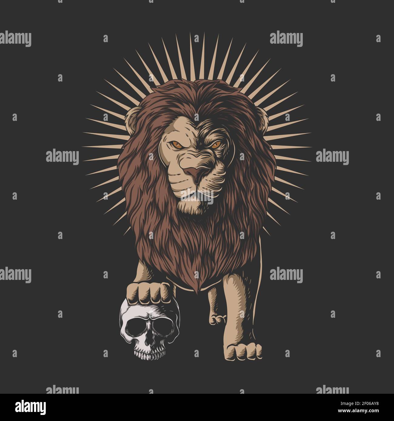 Lion stepped on a human skull vector illustration for your company or brand  Stock Vector Image & Art - Alamy