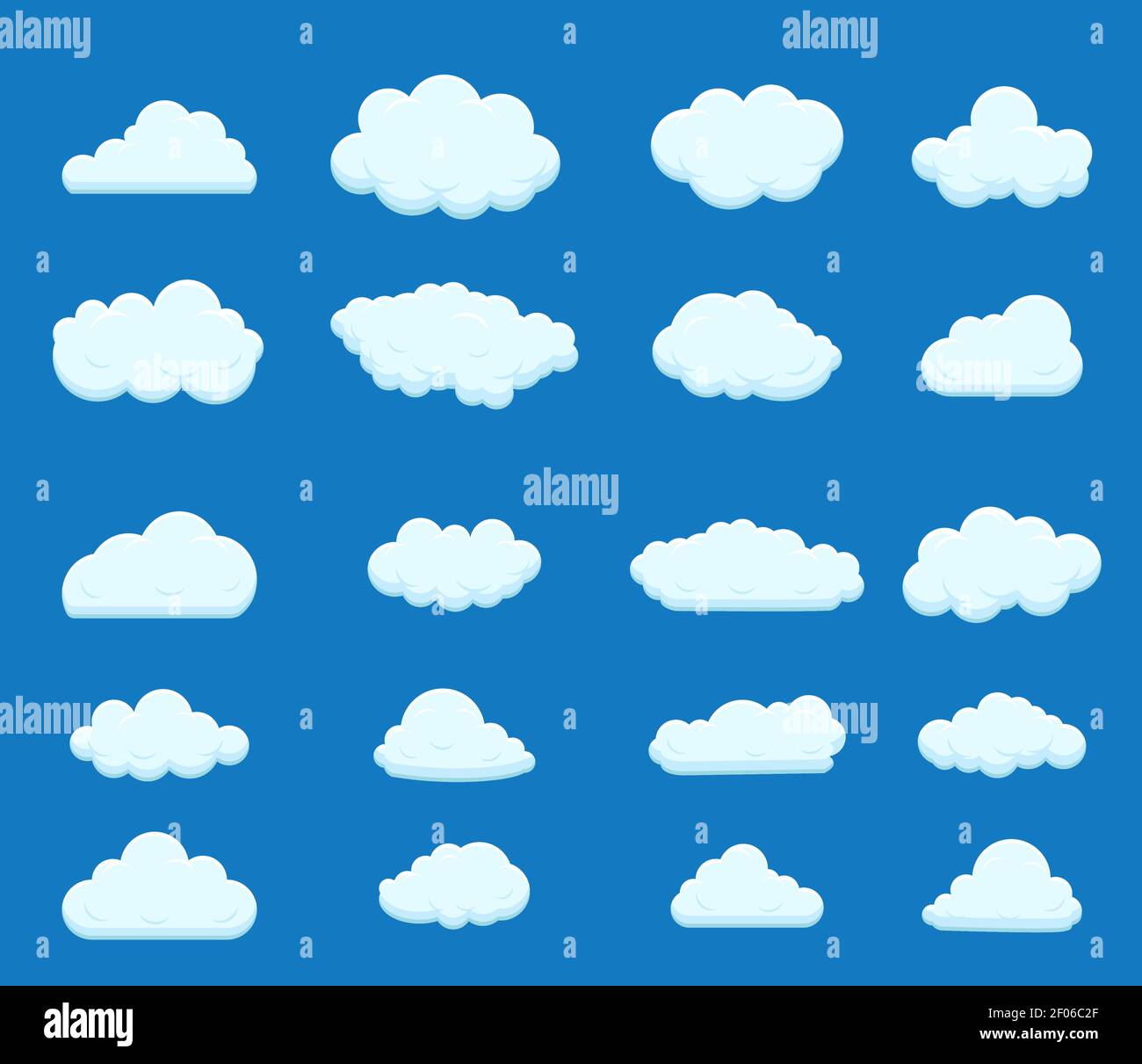 White paper clouds on blue Stock Vector Images - Alamy