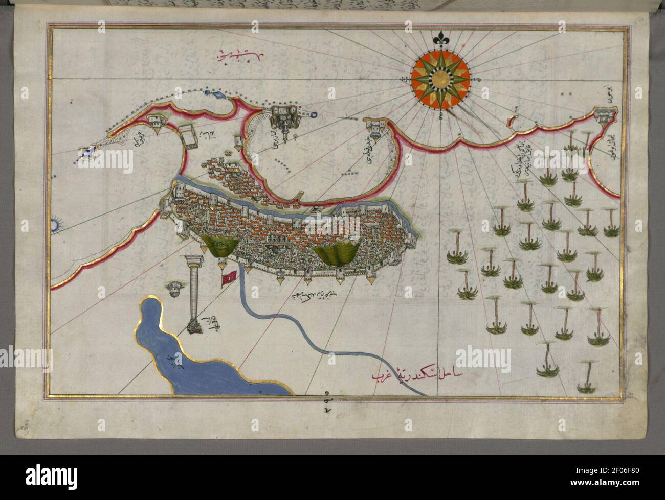 Piri Reis - Map of the City of Alexandria Stock Photo - Alamy