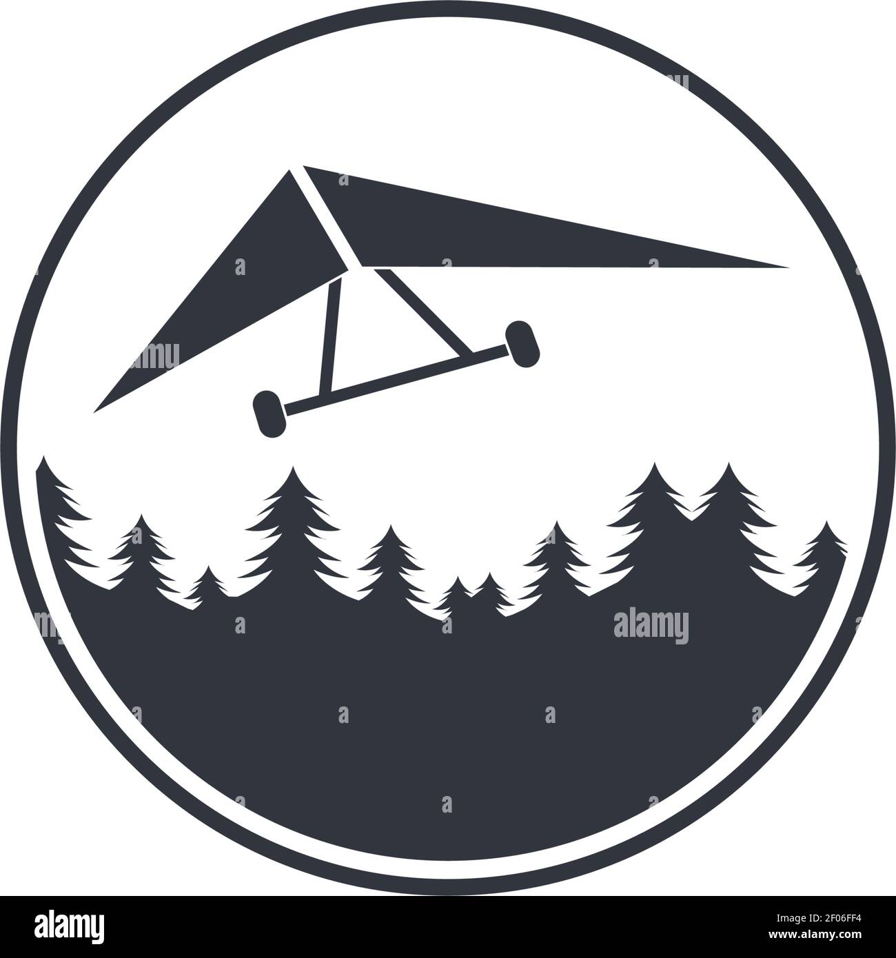 hang gliding icon vector illustration design template Stock Vector