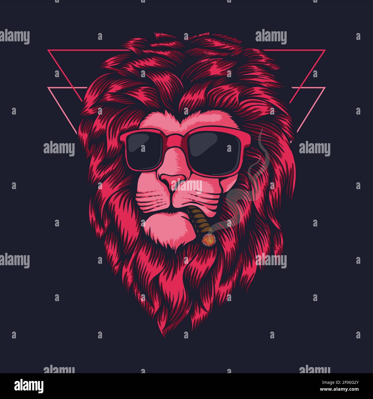 Lion Pink smoking vector illustration for your company or brand Stock