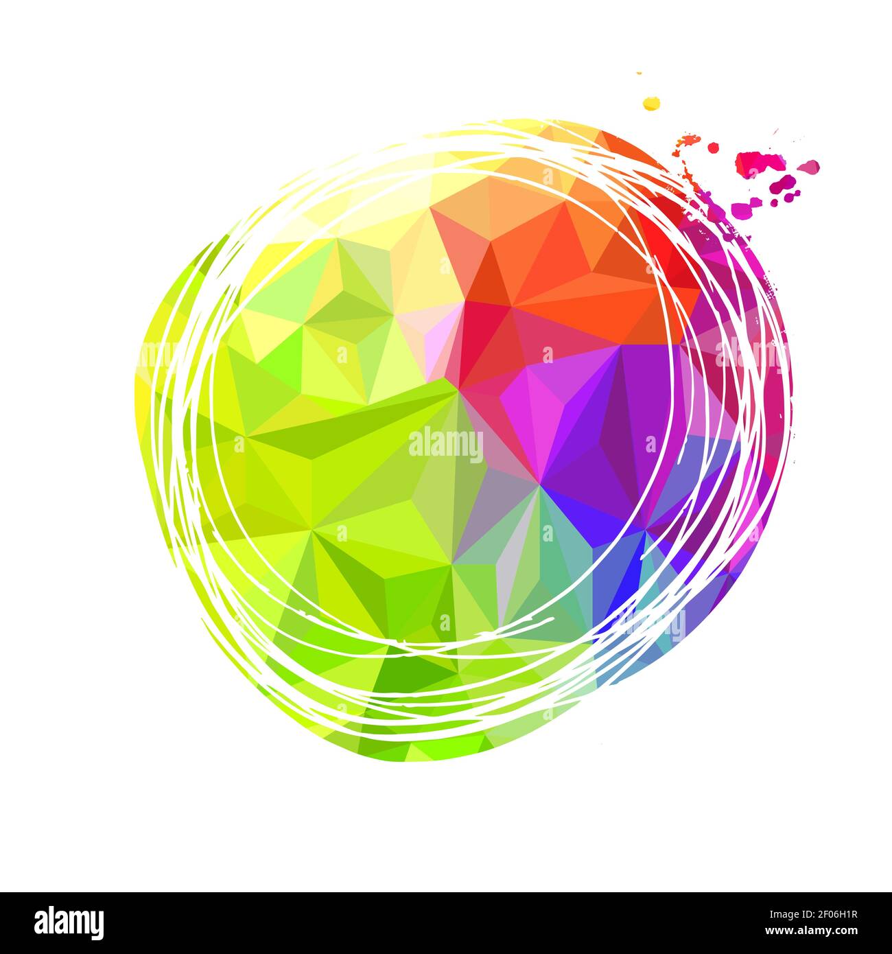 Round abstraction of multicolored triangles. Vector illustration Stock Vector
