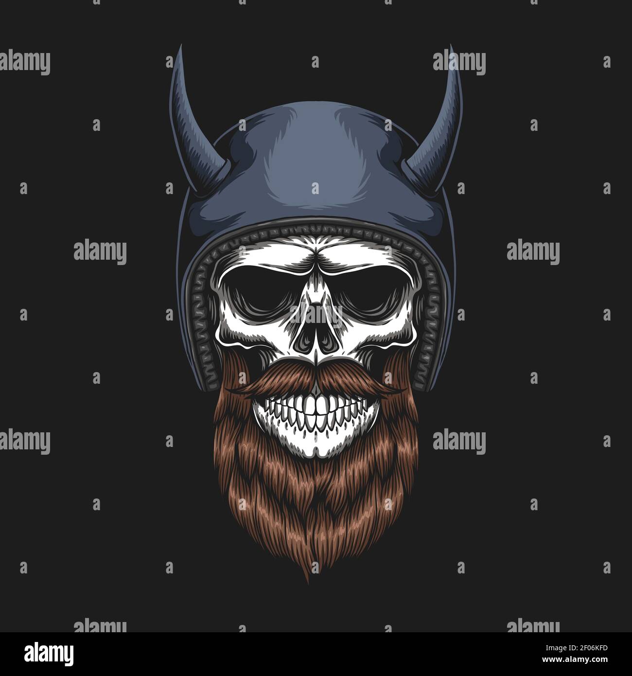 Skull Biker wearing a helmet vector illustration for your company or brand Stock Vector