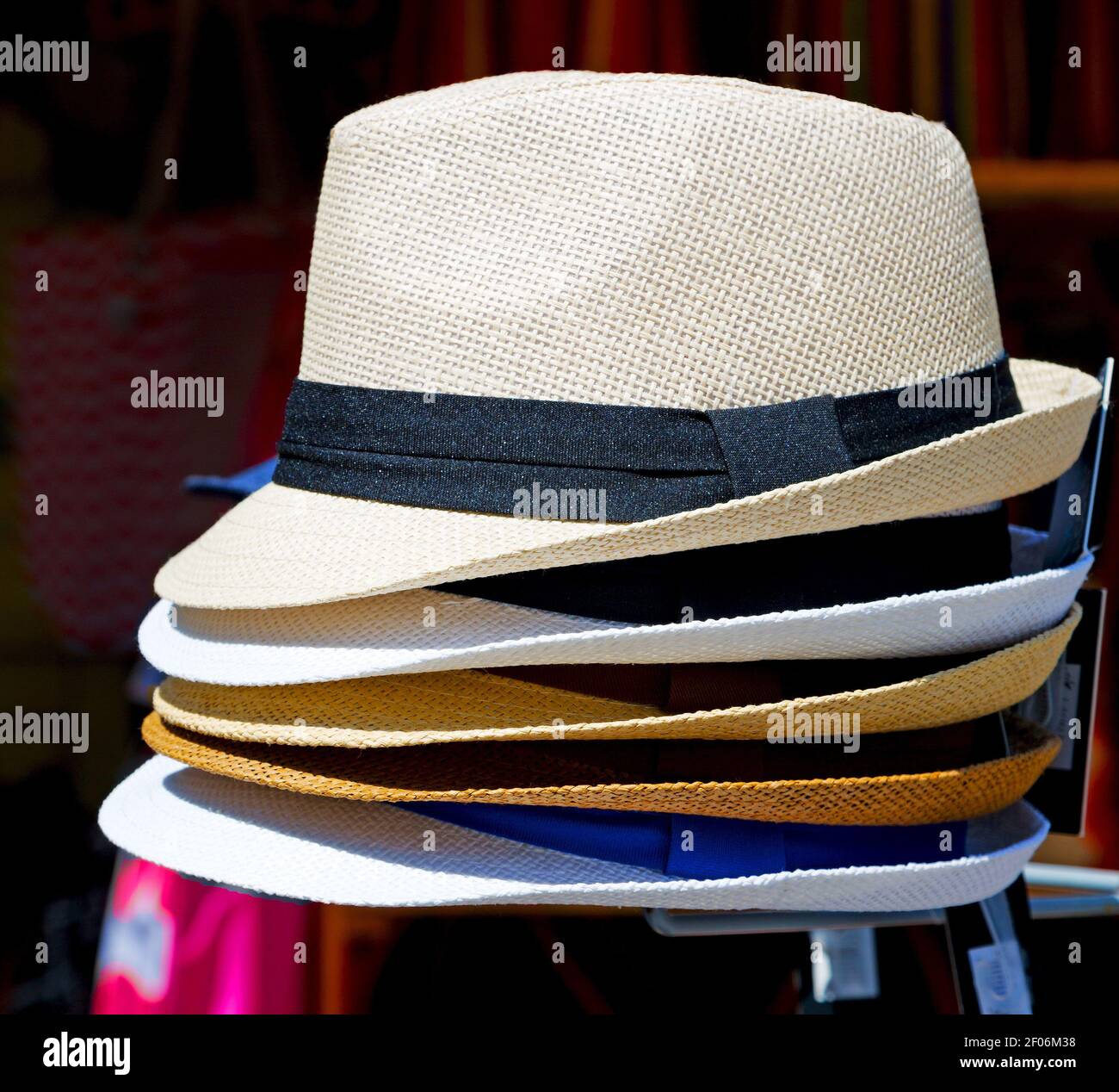 Old panama hat in the background Stock Photo