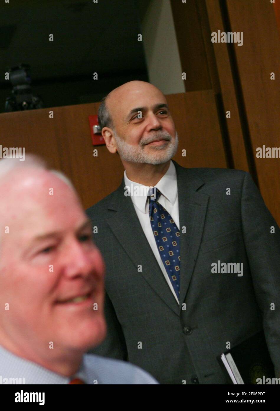 07 January 2011 - Washington, DC - Federal Reserve Chairman Ben Bernanke spoke before the Senate Budget Committee to discuss the economy of the United States and a possible economic recovery ahead. Photo Credit: Gary Fabiano/Sipa Press/Bernanke01072011.020/1101071854 Stock Photo