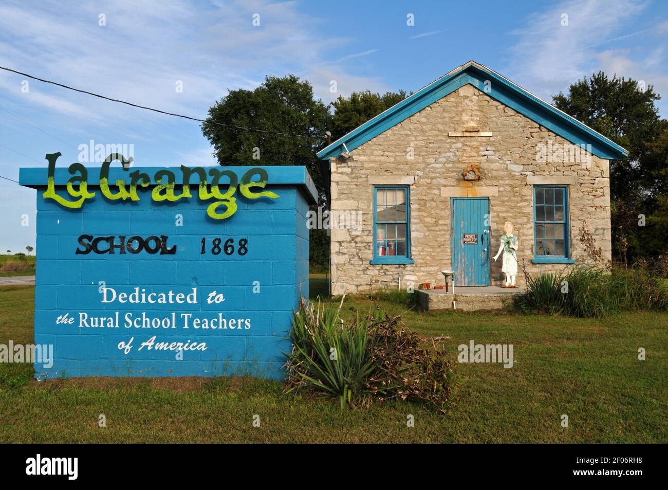 The historic La Grange school, north of Carthage, Missouri, was built