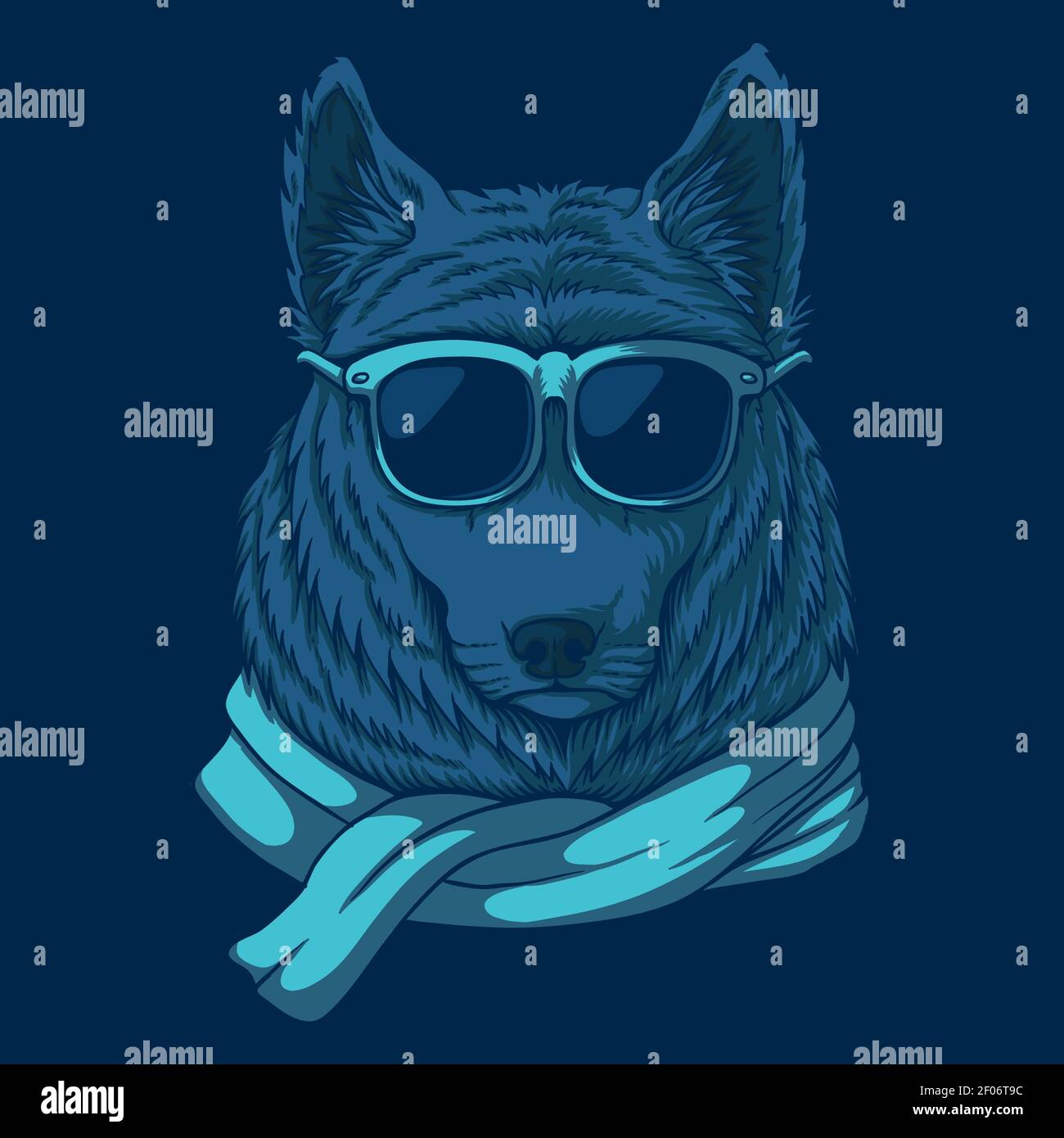 wolf eyeglasses vector illustration for your company or brand Stock