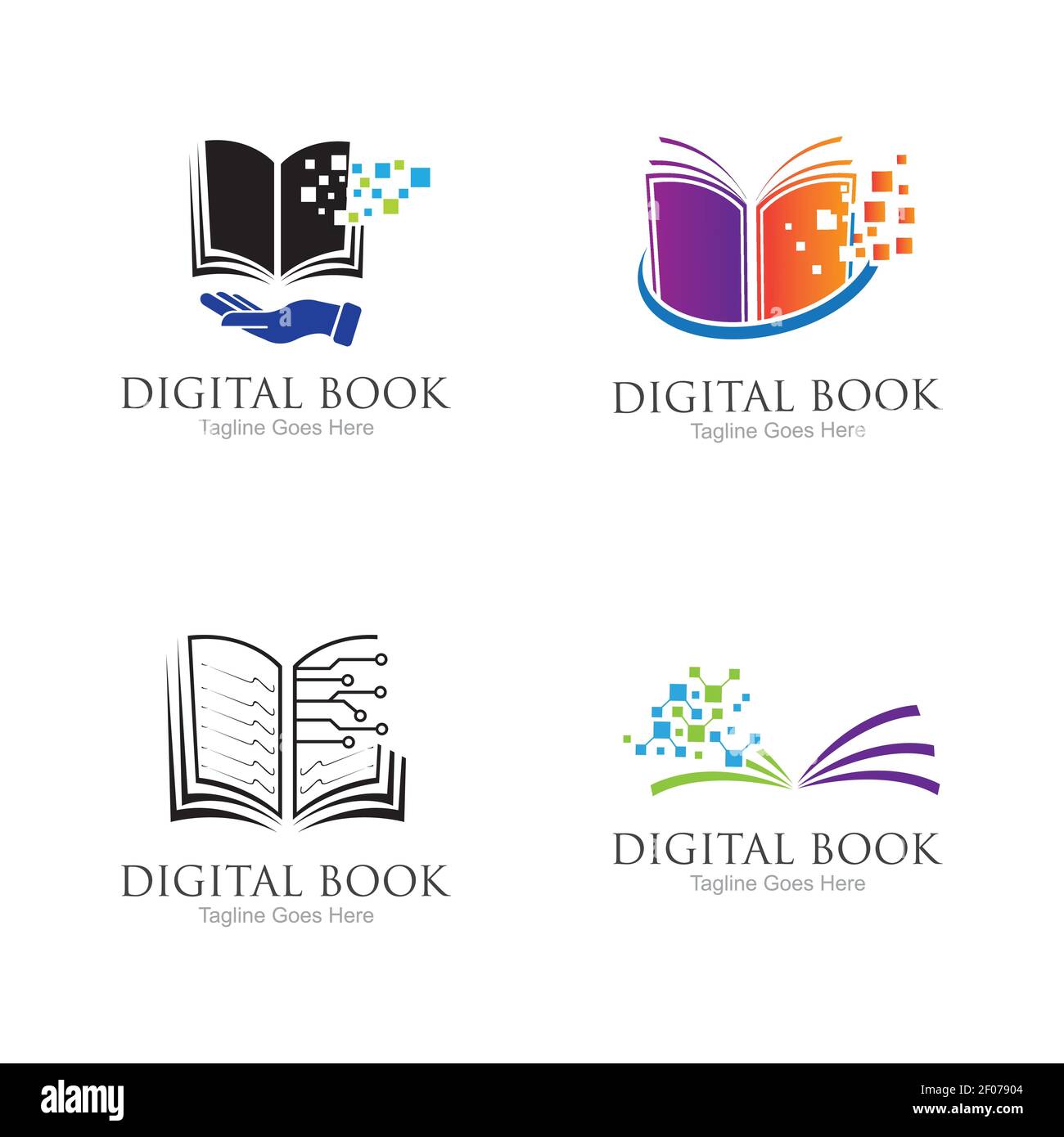 Digital book logo technology vector icon design Stock Vector Image ...