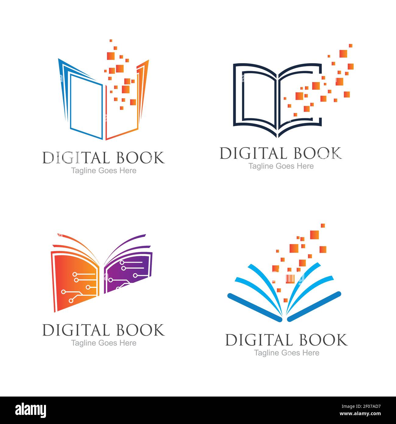 Digital book logo technology vector icon design Stock Vector Image ...