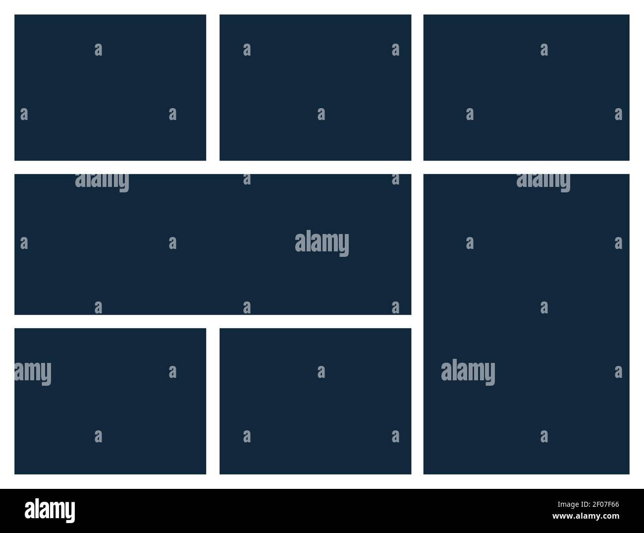 Photo collage mosaic grid template board picture frame. Border collage