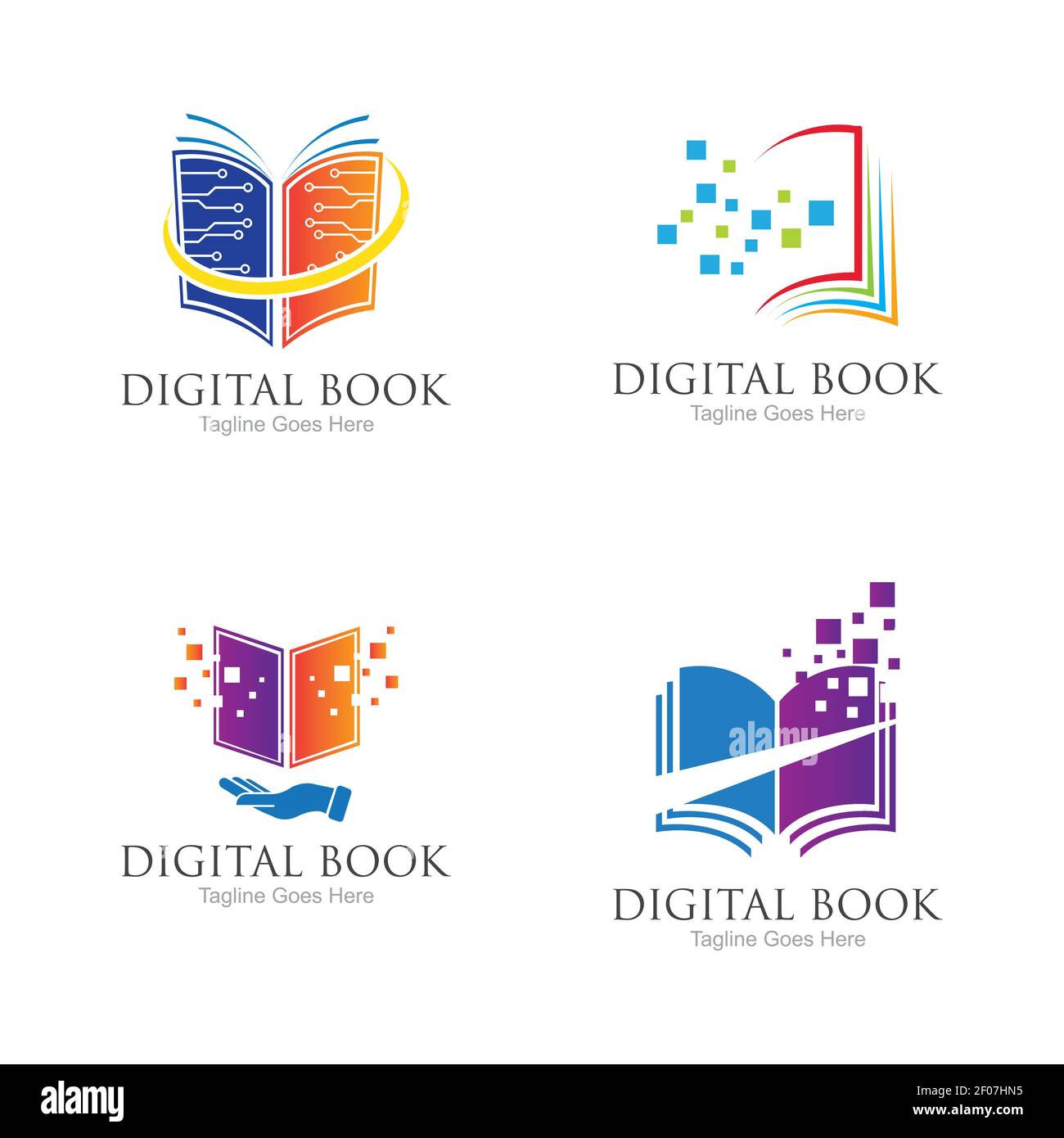 Digital book logo technology vector icon design Stock Vector Image ...
