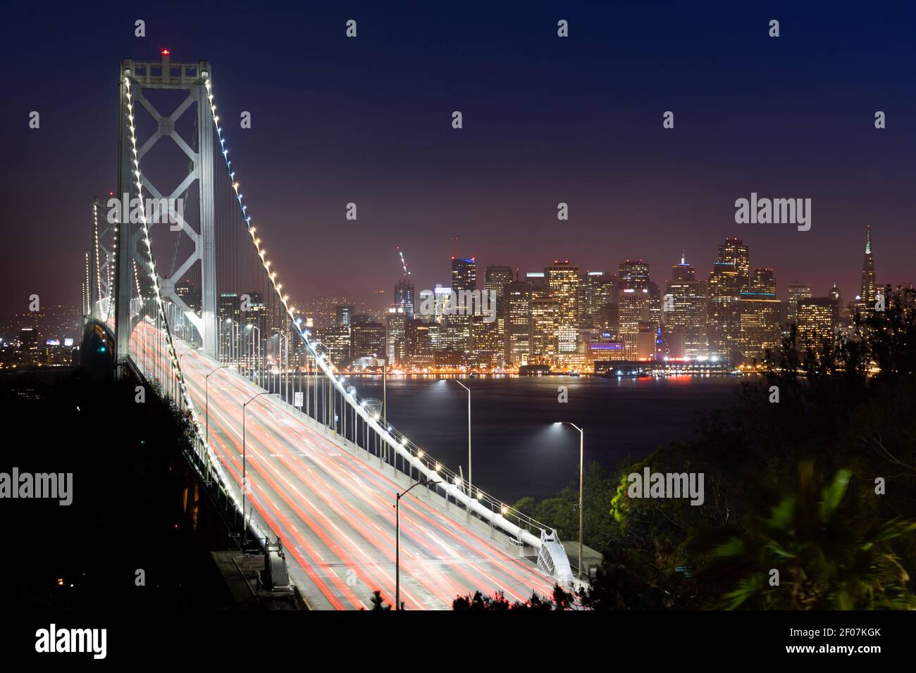 Bay Bridge Rush Hour Traffic San Francisco Transportation Stock Photo
