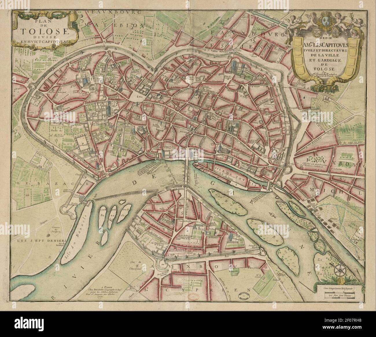 Plan de Tolose (Albert Jouvin de Rochefort, 1770 Stock Photo - Alamy