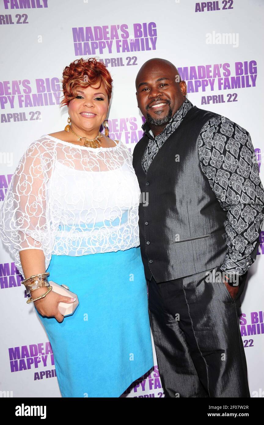 Tamela Mann and David Mann. Madea's Big Happy Family premiere held at ...