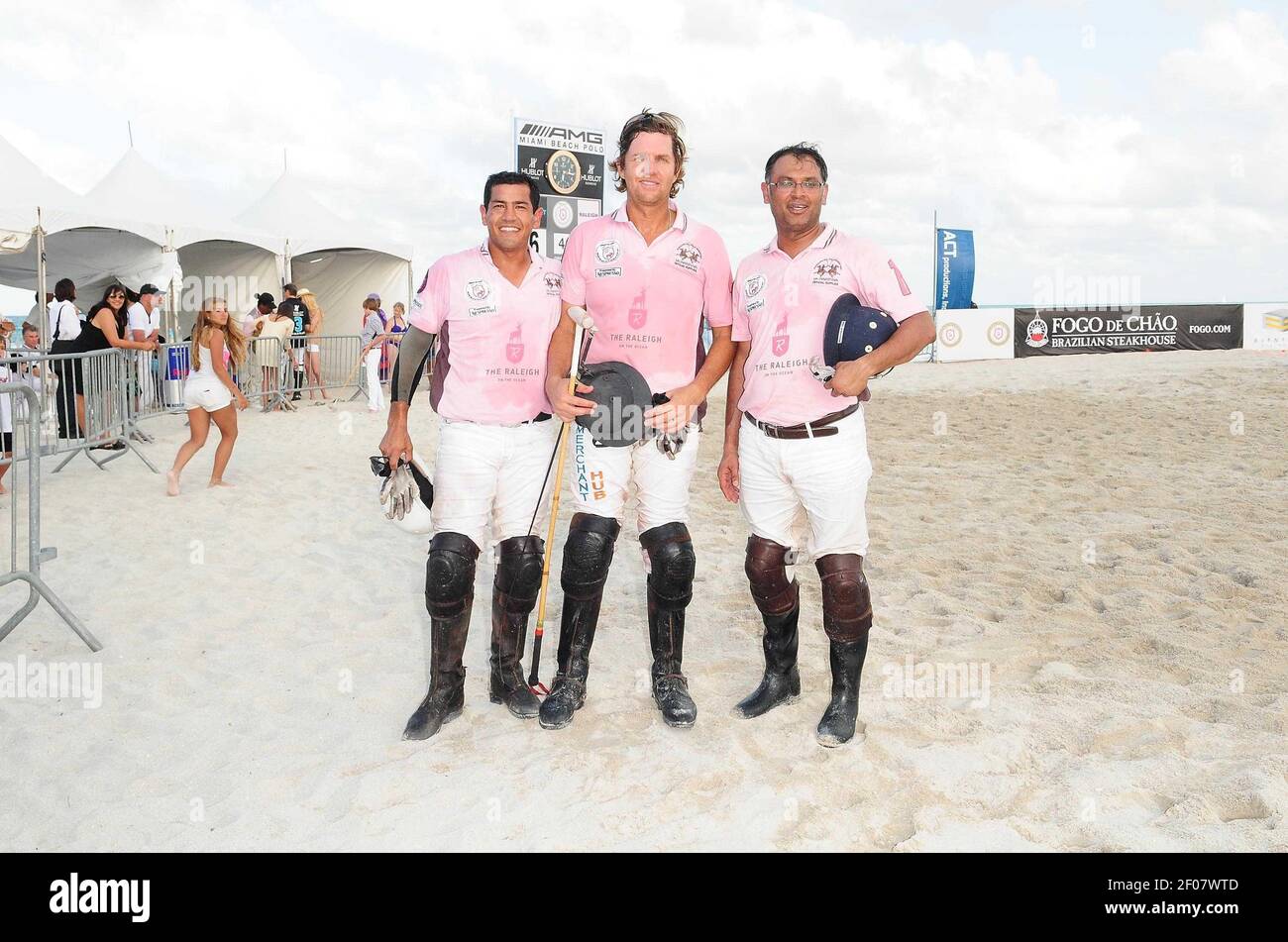 24 April 11 Miami Beach Florida Pelon Escapite Luis Escobar And Bash Kazi Of The Raleigh Men World Cup Winners Attend Amg Miami Beach Polo World Cup Day 4