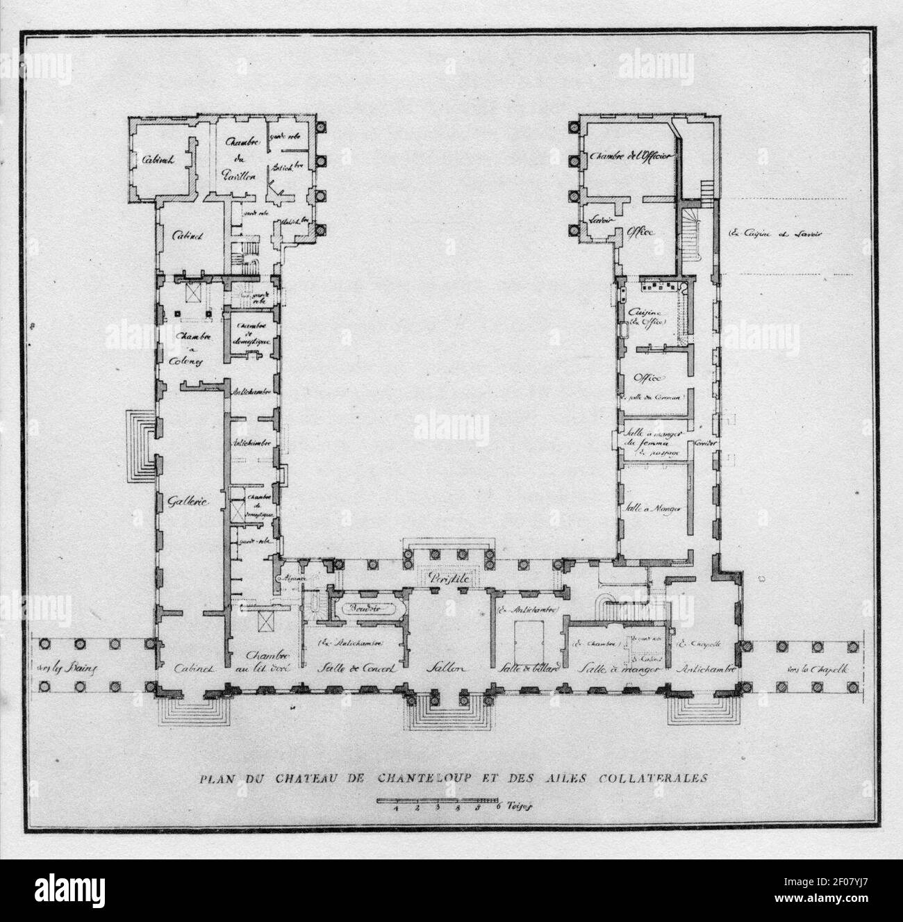 Plan du château de Chanteloup, rez-de-chaussée – André 1935, after p. 20  Stock Photo - Alamy