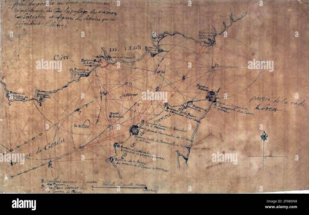 Plan du goulet de Brest Stock Photo Alamy