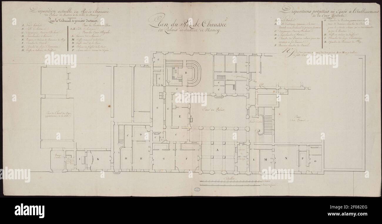 Plan du rez-de-chaussée du palais de justice de Nancy H-FG-DE-00020. Stock Photo