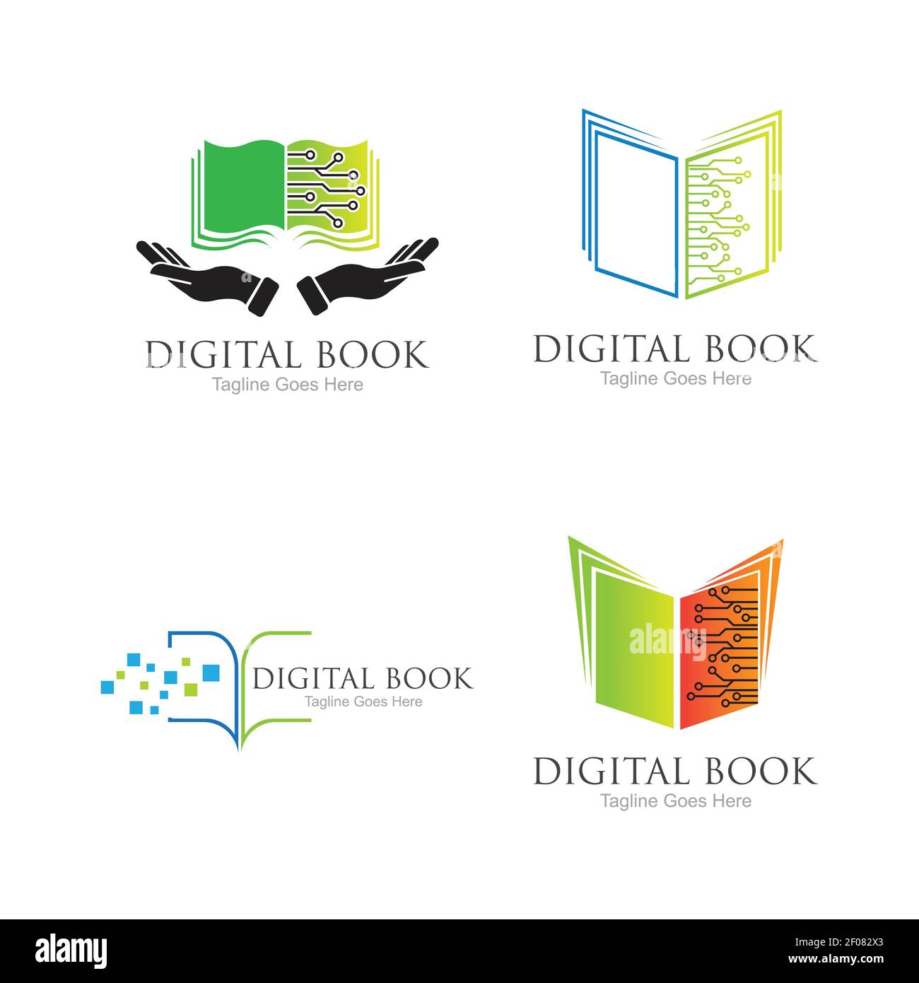 Digital book logo technology vector icon design Stock Vector Image ...