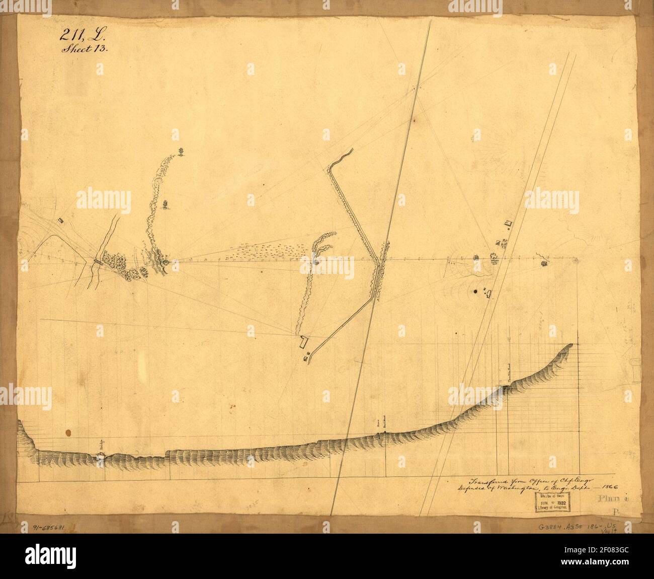 Plan e - (map showing two blockhouses between ''Turn Pike Road'' and ...