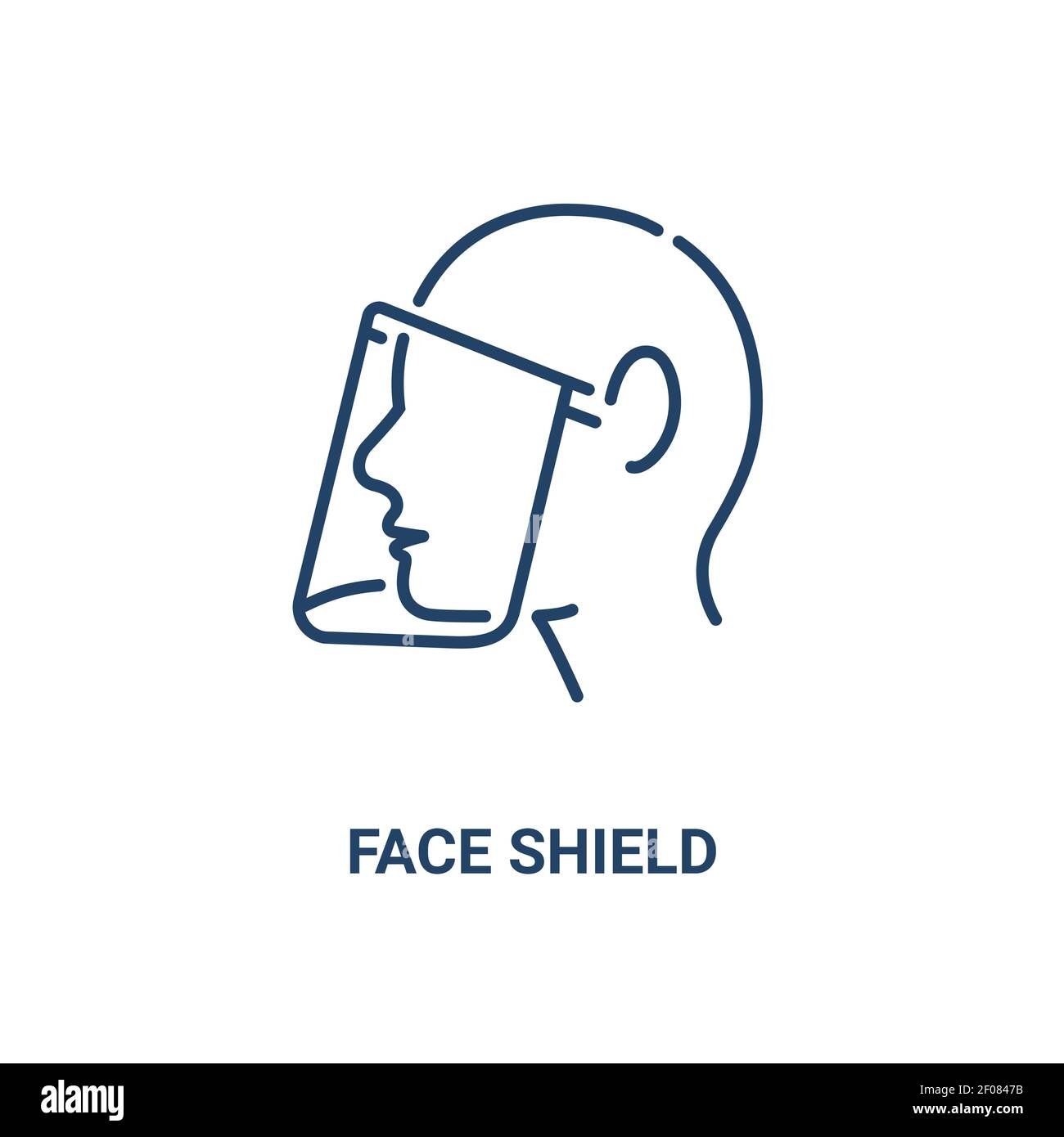 Face shield mask icon. Face glasses eye protection safety vector