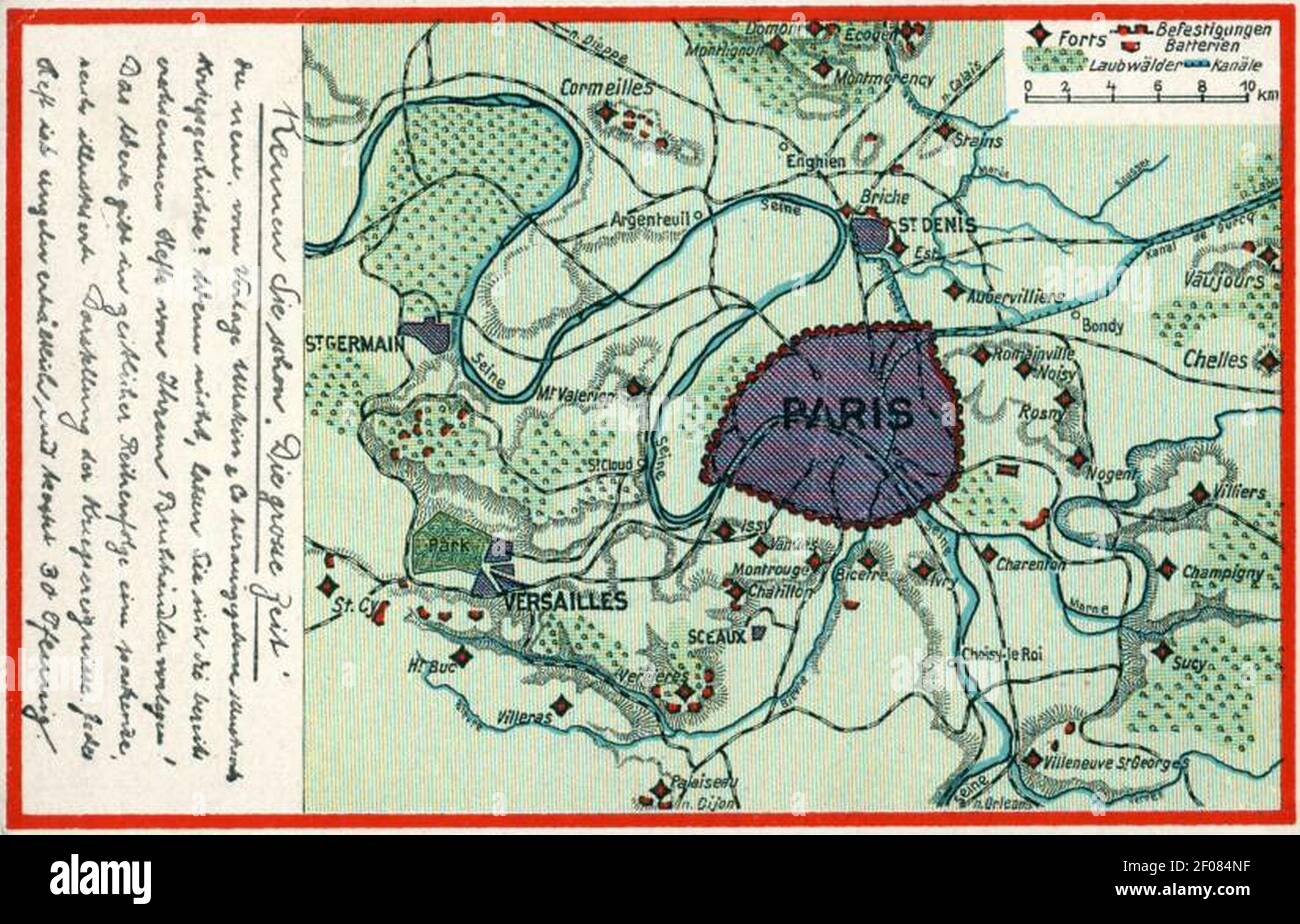 Plan fortifications place de Paris. Stock Photo