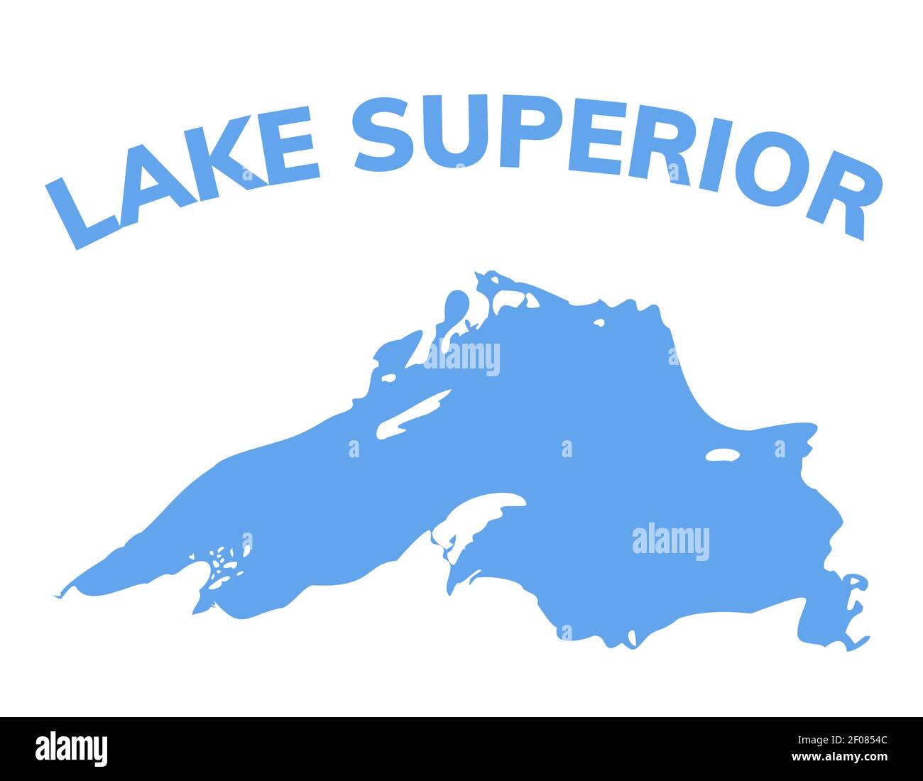 Lake superior map michigan superior vector silhouette abstract illustration map Stock Vector