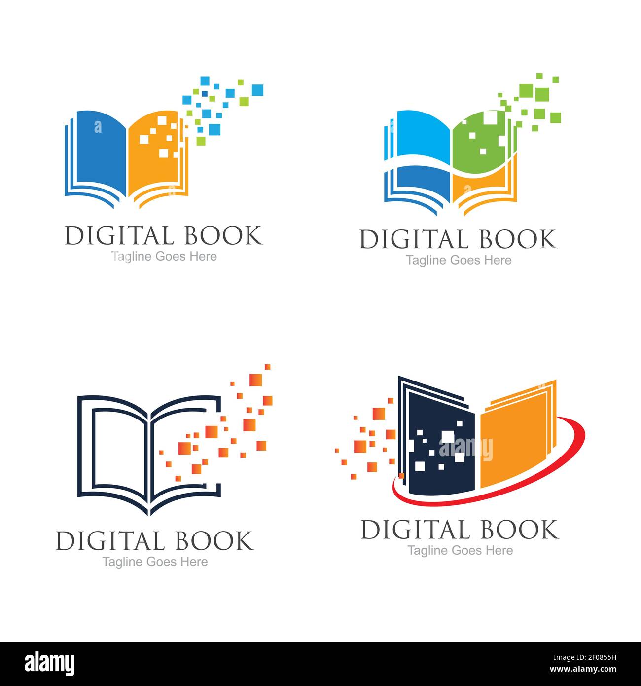Digital book logo technology vector icon design Stock Vector Image ...