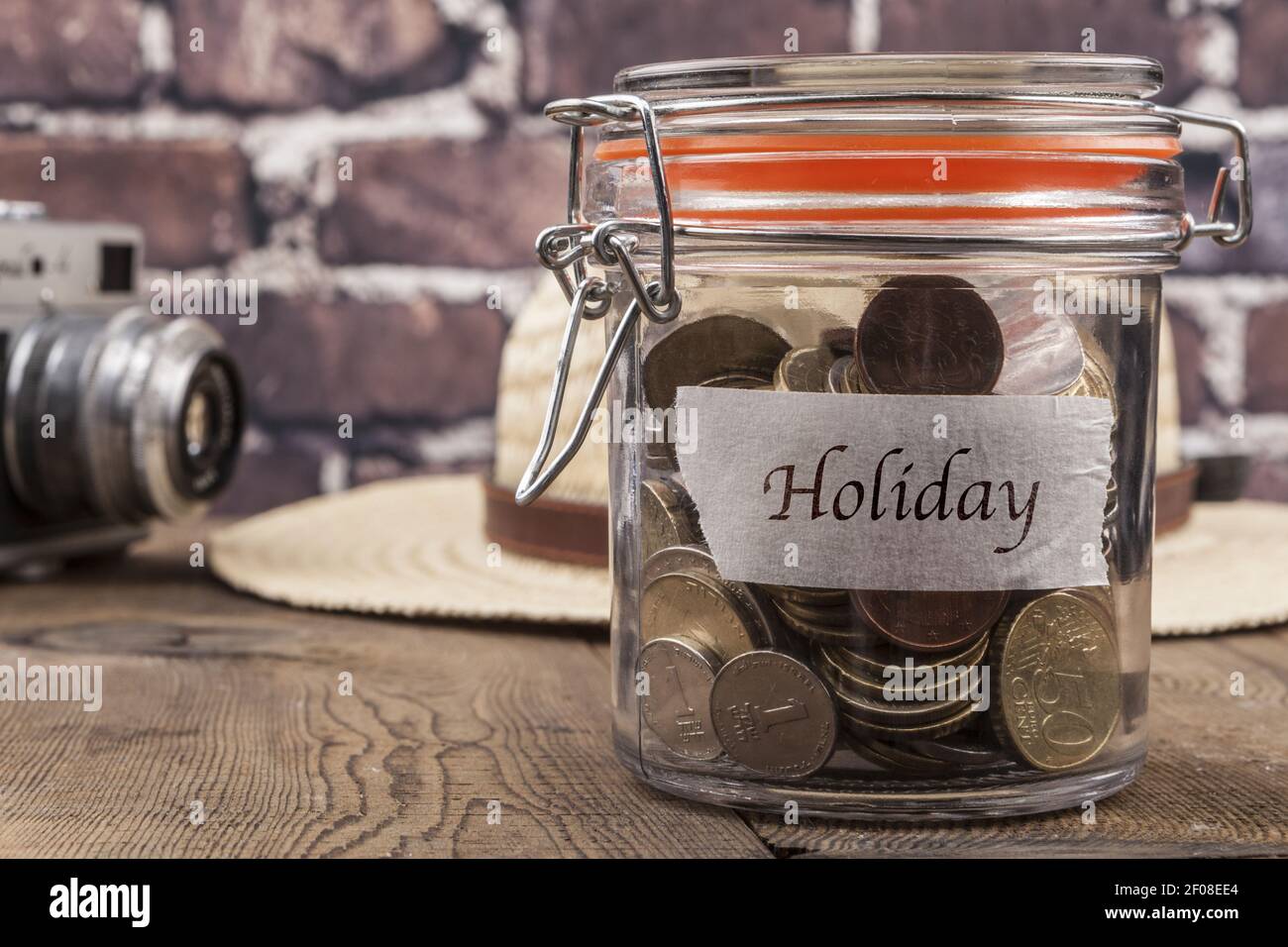 Holiday Savings Jar Stock Photo