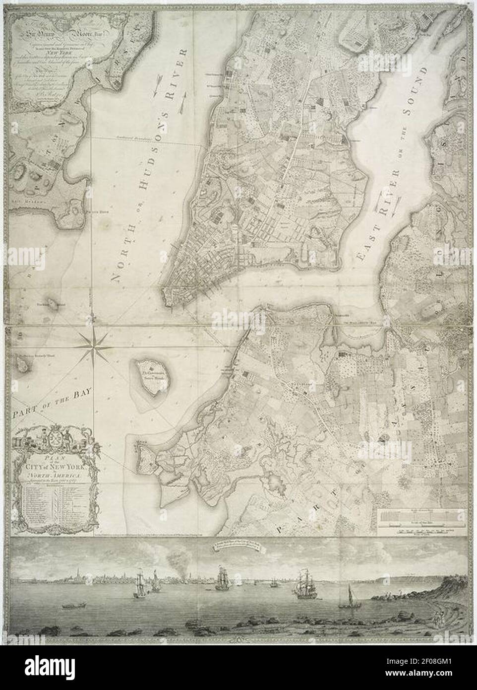 Plan of the city of New York in North America by Ratzer, 1776 Stock ...