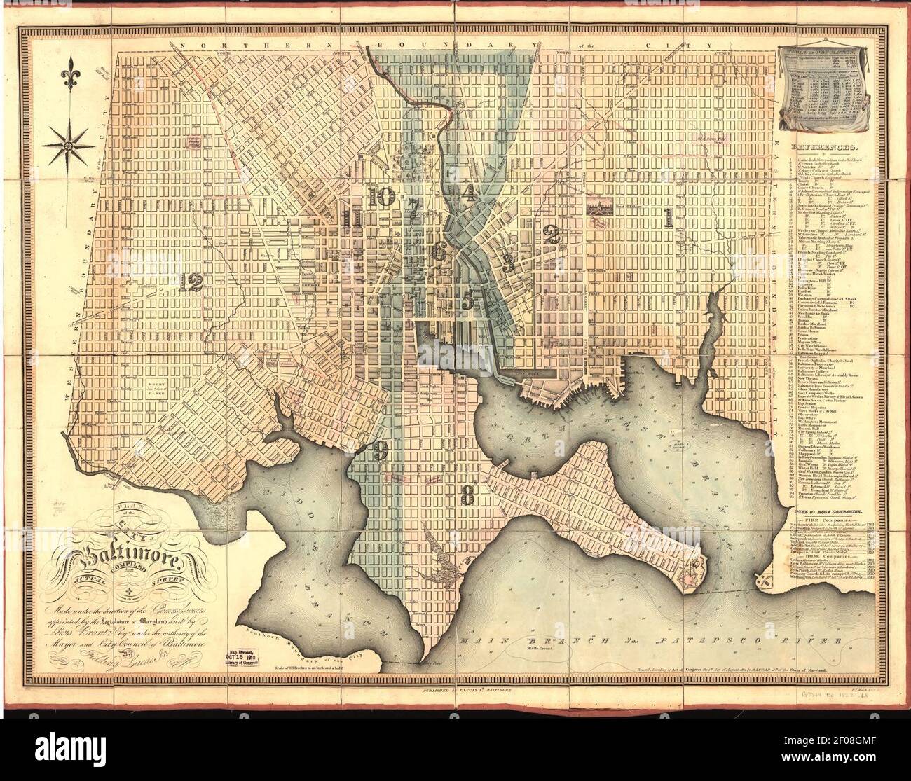 Plan of the city of Baltimore Stock Photo - Alamy