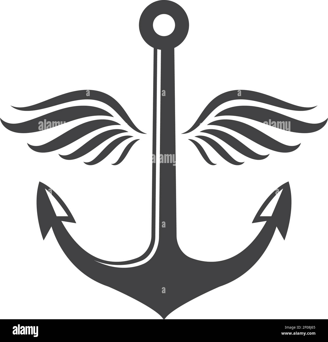 Anchor with wings icon Logo vector illustration design Stock Vector