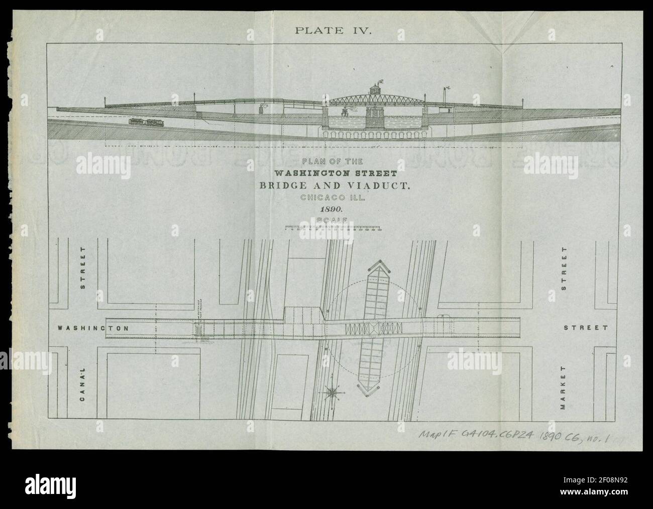 Plan of the Washington Street Bridge and viaduct, Chicago, Ill., 1890 ...