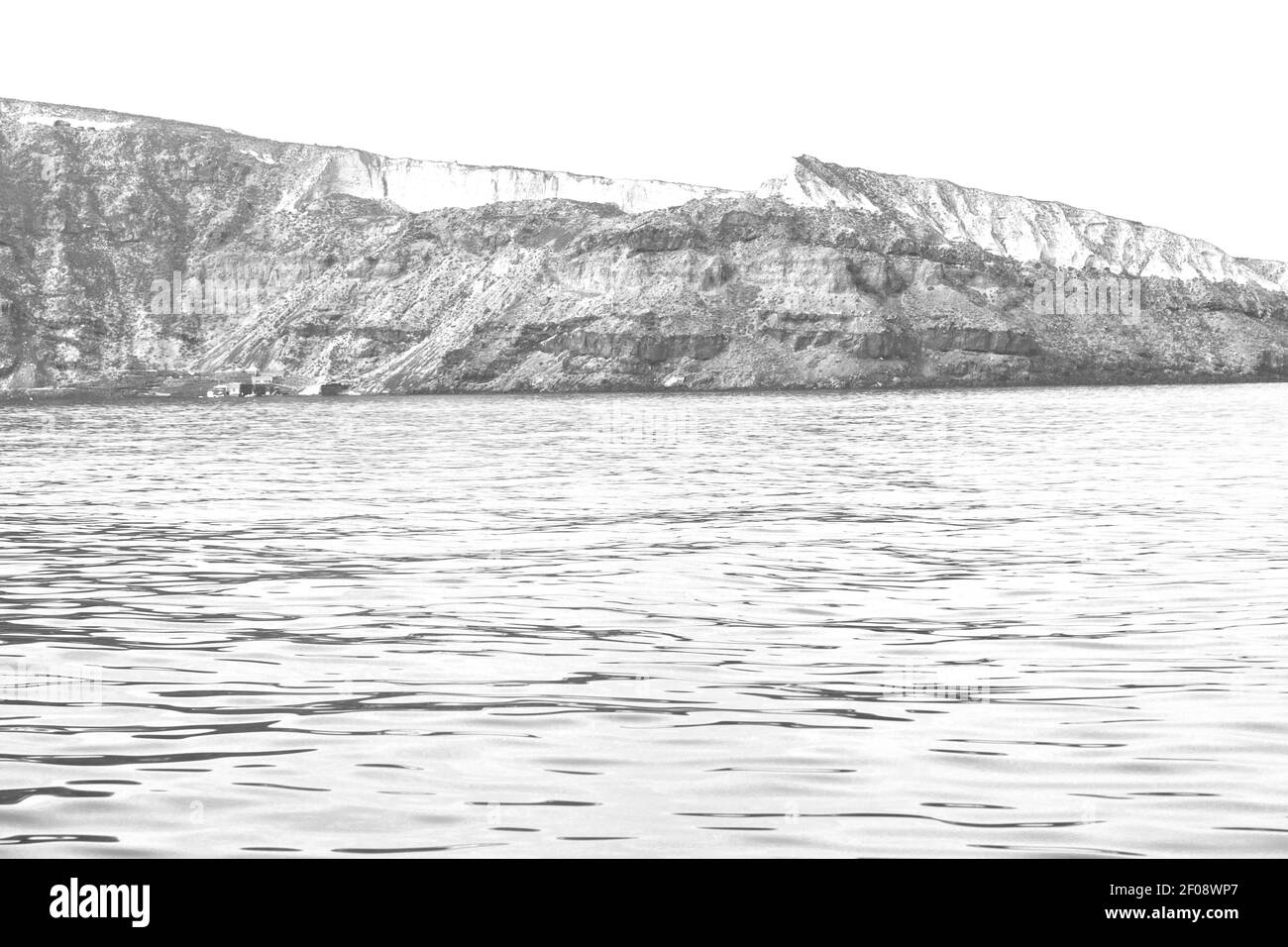 From the boat  froth and foam greece   islands in mediterranean sea  sky Stock Photo