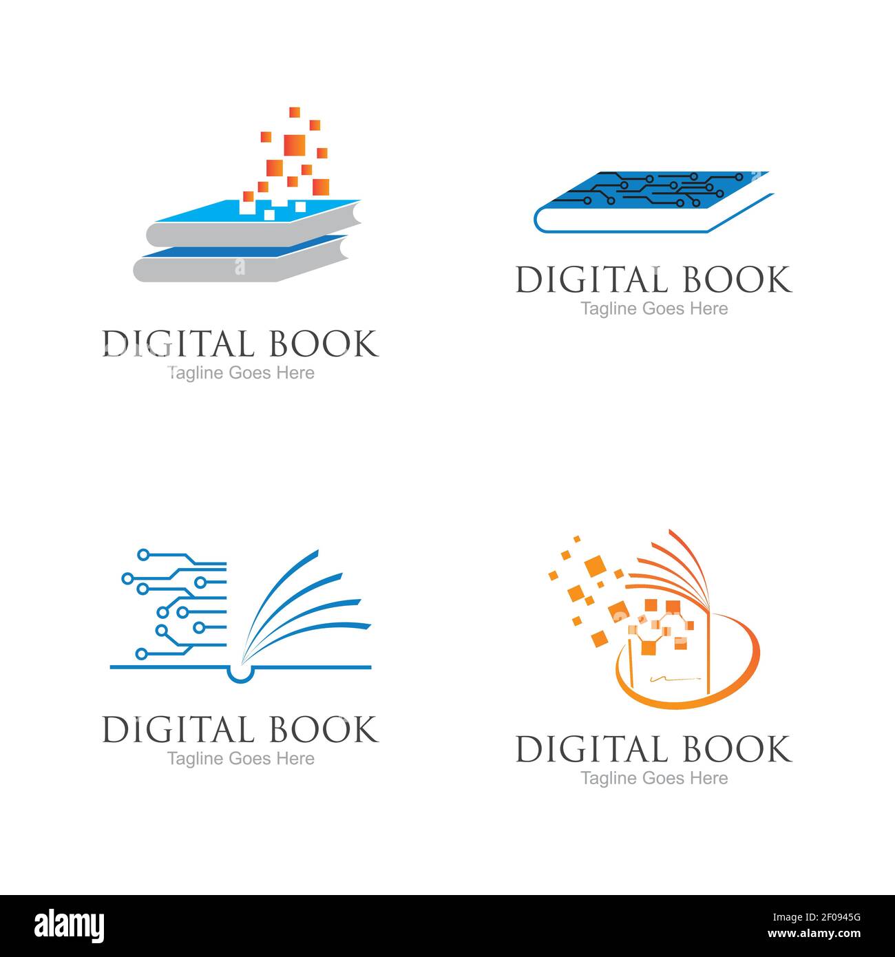 Digital book logo technology vector icon design Stock Vector Image ...