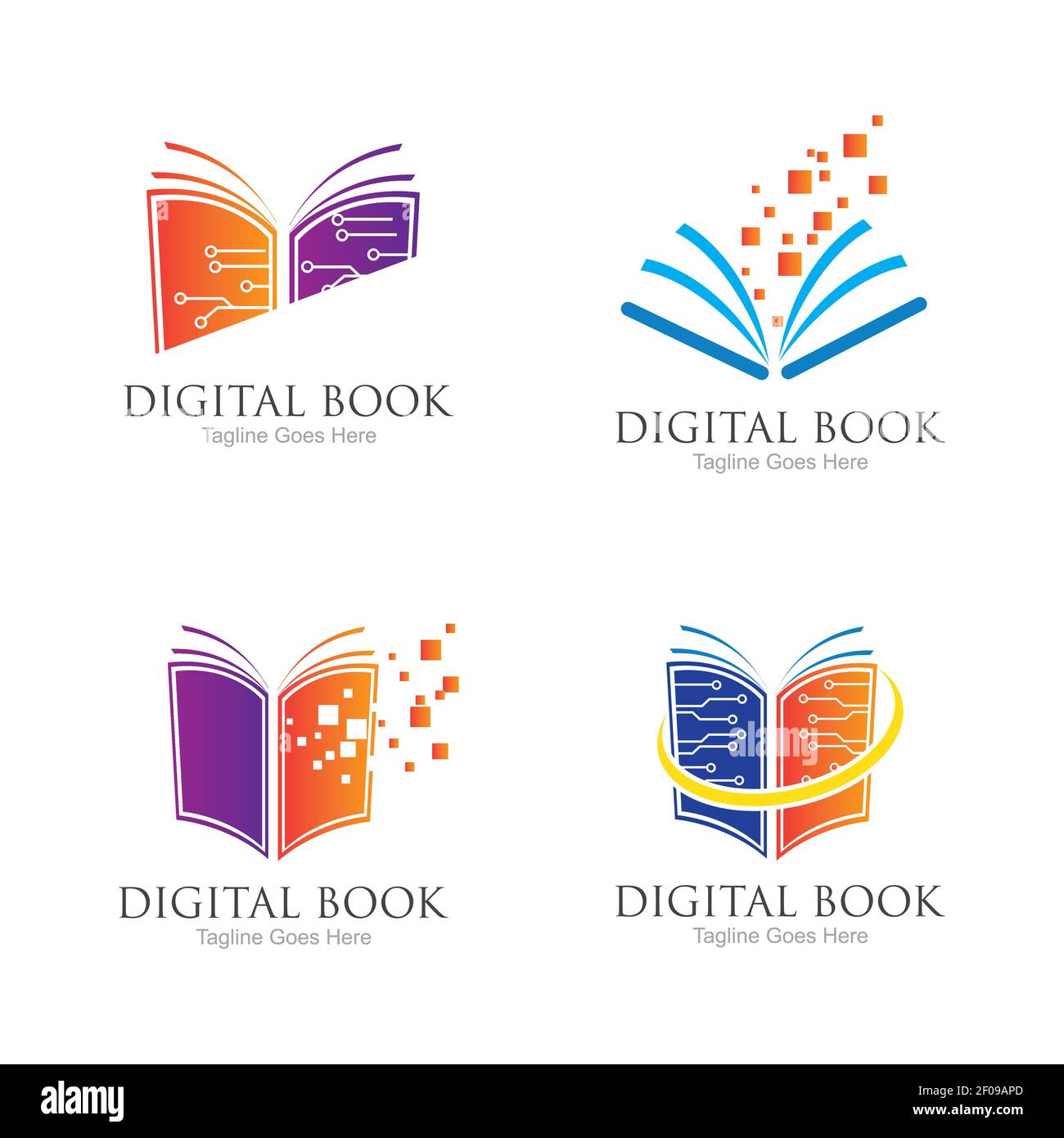 Digital book logo technology vector icon design Stock Vector Image ...
